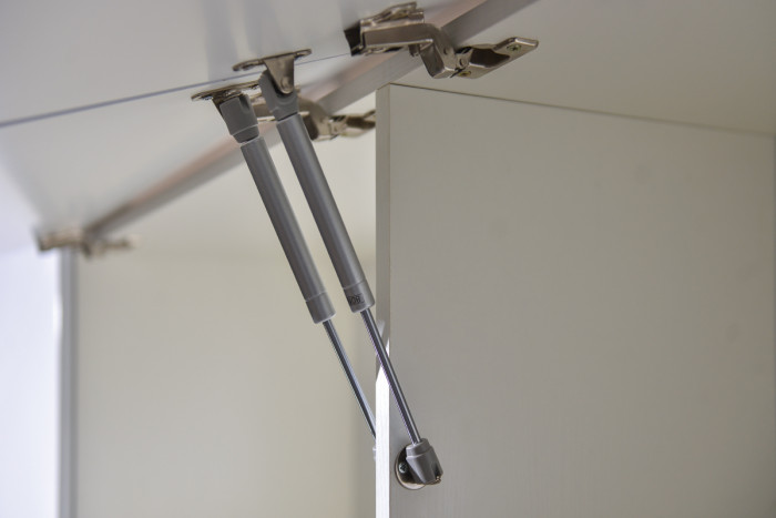 КР100 Румба 03.272 Шкаф комбинированный, цвет белый/белый глянец, ШхГхВ 218,8х38,4х195 см., ниша для тв 130х38х87 см.