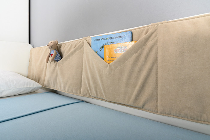 Эйп 11.40 Кровать + 13.322 Комод, цвет белый/дуб белый, сп. м. 800х1600 мм., б/м, основание есть, макс. нагрузка 80 кг., рек. выс. матр. 120 мм.