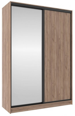 Шкаф-купе двухдверный с зеркалом 1600 Домашний Дуб табачный Craft