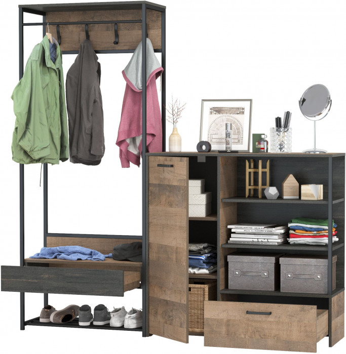 Трувор 15.120 Прихожая + 13.307.01 Комод, дуб гранж песочный/интра