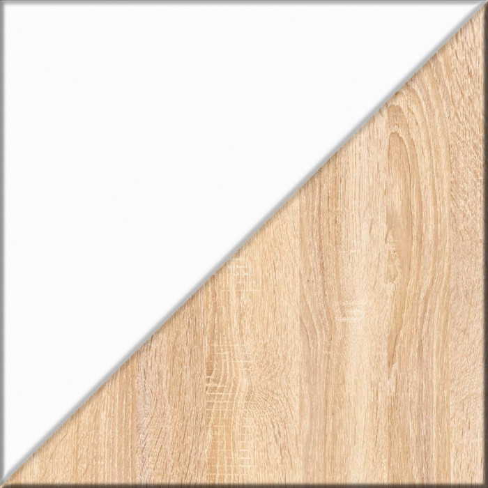 Прихожая П-6 Компоновка № 45, цвет дуб сонома/фасады МДФ белое дерево фрезеровка ромб, ШхГхВ 150х50х210 см., универсальная сборка