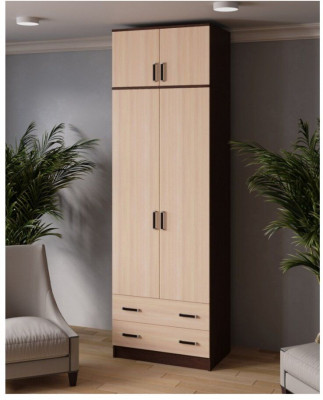 Шкаф комбинированный Лагуна с антресолью 800 венге/дуб молочный