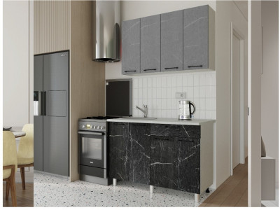 Кухонный гарнитур Марбл 1,2м Мрамор лайт/Мрамор дарк
