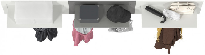 Остин 15.12 Вешалка + 15.12 Вешалка + 15.12 Вешалка, белый шагрень/серый графит