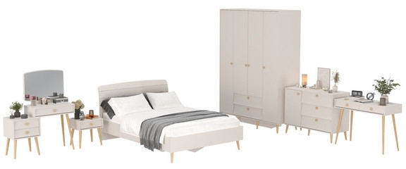 Афина Спальня 35-1400, цвет кашемир серый, сп.м. 1400х2000 мм., б/м, основание есть - фанера