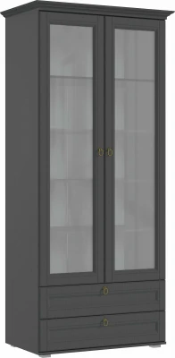 Престиж-1 Шкаф со стеклом графит/графит структурный
