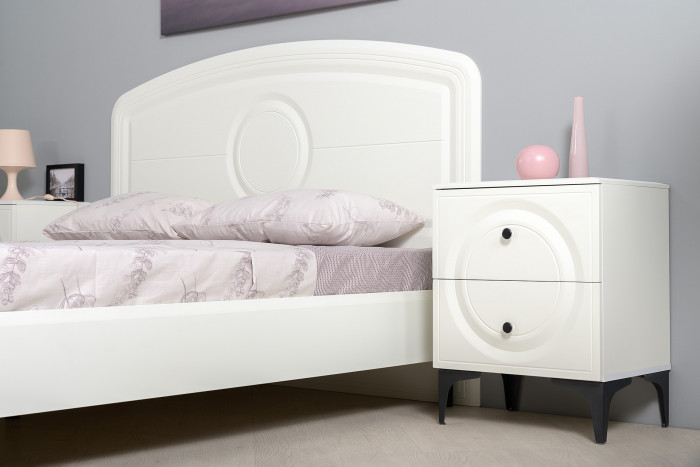 Валенсия Спальня № 43, цвет ЛДСП белый шагрень/МДФ белый шагрень, ортопед есть, сп. м. 1600х2000 мм., б/м