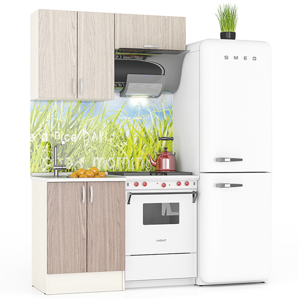 Кухня Мери 02 ШВ600+ШВв600+ШН600, цвет дуб/ясень шимо светлый/ясень шимо тёмный, ШхГхВ 120х30х67 см./60х60х85 см.