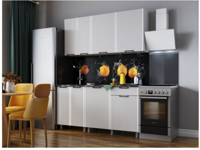 Кухонный гарнитур Кампео 1,6м Белый снег