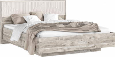 Сильвия Кровать парящая 1,6м с ПМ с подсветкой Кашемир/Дуб Юкон, Дуб Юкон