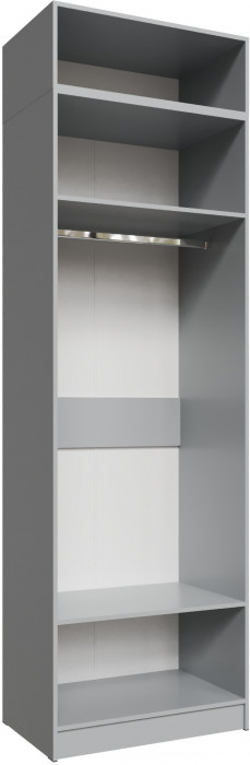 Шкаф 0,8 с антресолью Мадрид, Камень серый