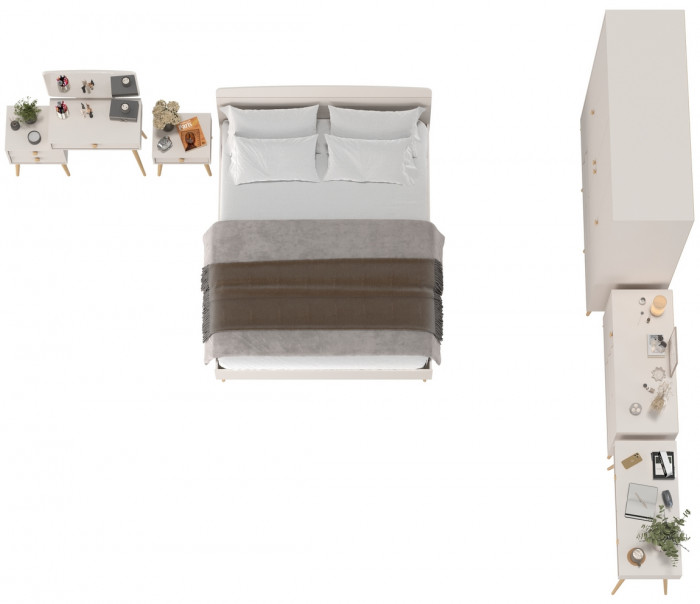 Афина Спальня 35-1600, цвет кашемир серый, сп.м. 1600х2000 мм., б/м, основание есть - фанера