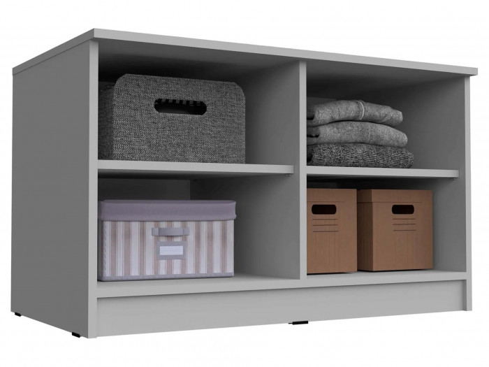 Челси Антресоль-тумба универсальная, белый/белый глянец, склад