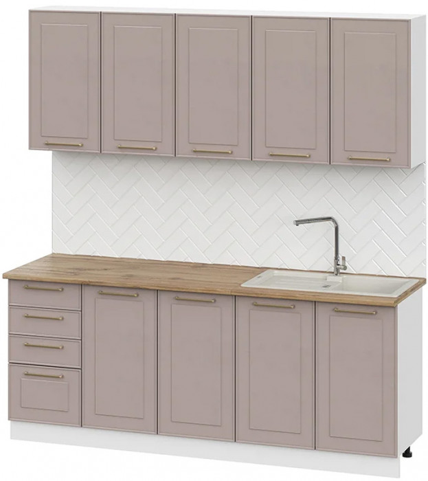 Кухня Милена 2,0м, Белый, Макиато