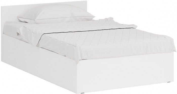 Спальня Стандарт 2-1200, цвет белый, ШхГхВ 123,5х203,5х70 + 171,2х81,2х200 см., сп.м. 1200х2000 мм., без матраса, основание есть