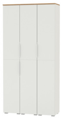 Октава 13.228 Шкаф-пенал + 13.228 Пенал + 13.228, белый шагрень/дуб крафт золотой/фасады МДФ белый шагрень