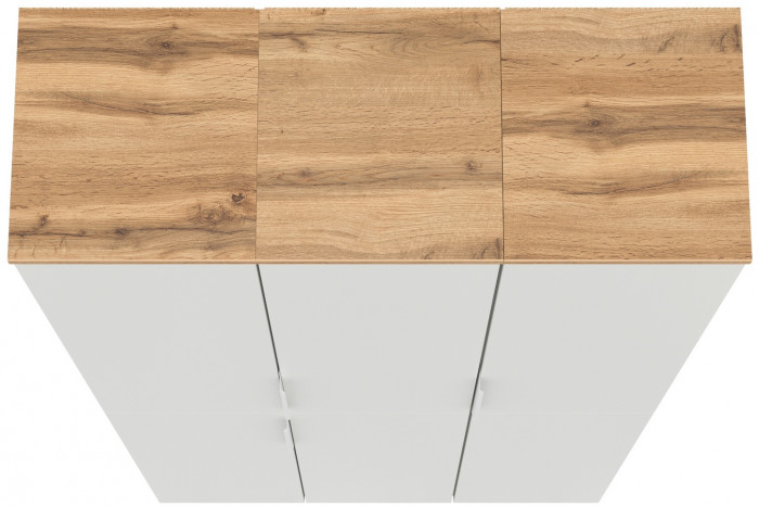 Октава 13.228 Шкаф-пенал + 13.228 Пенал + 13.228, белый шагрень/дуб крафт золотой/фасады МДФ белый шагрень