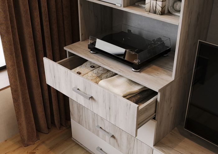 Модульная гостиная Белла, набор 2, Крафт серый/Кашемир