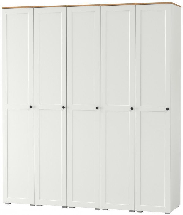 Остин 13.225 Шкаф-пенал 5 шт., белый шагрень/дуб крафт золотой