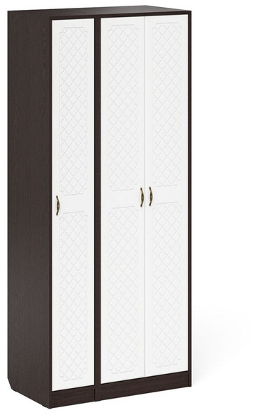 Прихожая П-6-500 Шкаф + Пенал, венге/фасады МДФ белое дерево фрезеровка ромб