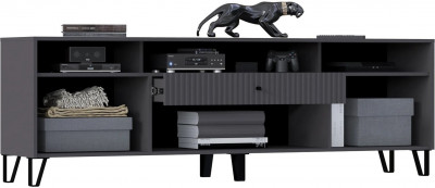 Модульная гостиная Оливия, композиция 1 (Графит, Графит глянец)