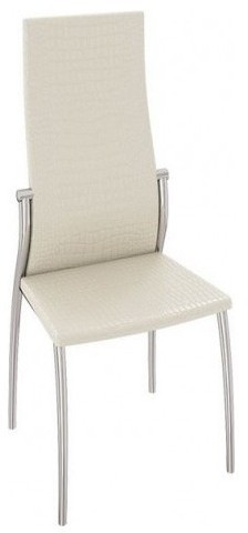 Комфорт-М Стул СМ-СРП-048 Гранд (Каркас Хром, Бежевый  Аллигатор к/з 218 (белый перламутр))