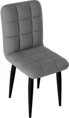 Франк ДП 2-17 Стул (конус) (Черный матовый/Микровелюр Серый)