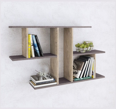 Полка навесная ПН-4 ясень анкор темный/дуб эндгрейн