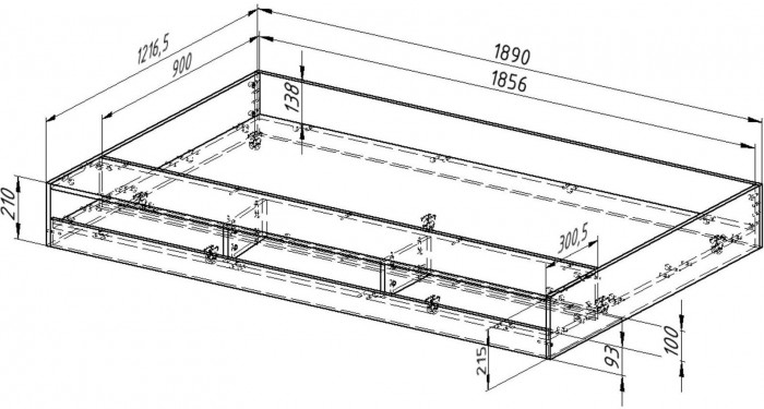 Двухъярусная кровать Гранада 1КВ (Дуб молочный, Черный)