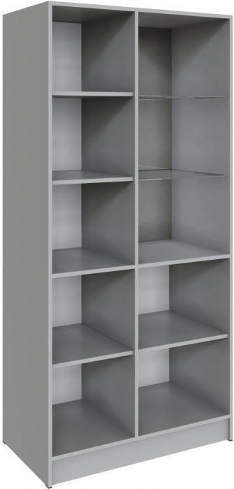 Шкаф Мадрид (0,9) с 1 витриной, Камень серый