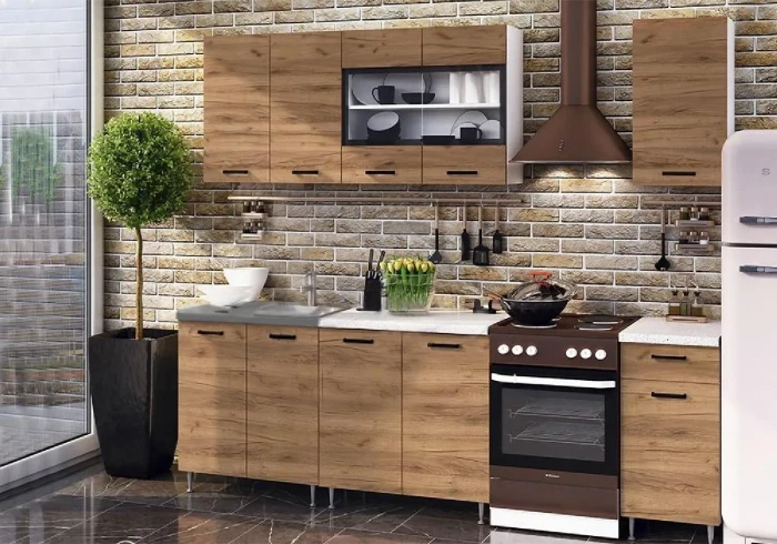 ЛДСП Кухня Рио NEW 1,8м дуб крафт