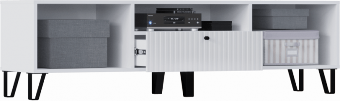 Оливия Тумба ТВ (малая) (Белый глянец, Белый)