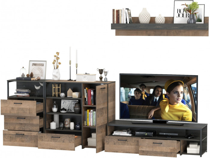 Трувор Гостиная 012, дуб гранж песочный/интра