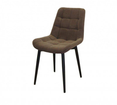Стул Р / черный /велюр коричневый