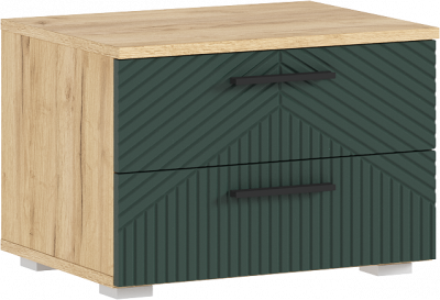 Сильвия Тумбы прикроватные 2шт, Браш Мени Грин/Дуб крафт