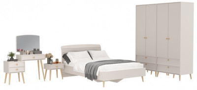 Афина Спальня 36-1400, цвет кашемир серый, сп.м. 1400х2000 мм., б/м, основание есть - фанера