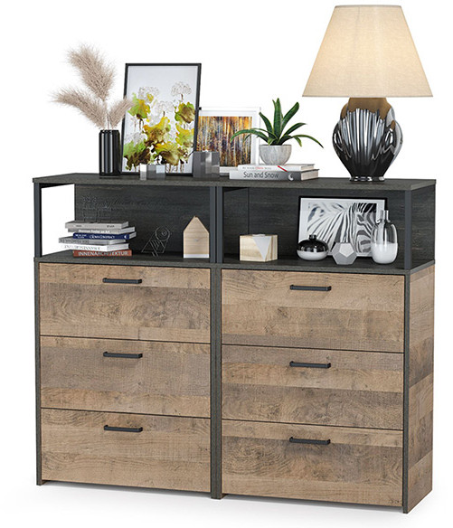 Трувор 13.307.02 Комод с ящиками + 13.307.02 Комод с ящиками, цвет дуб гранж песочный/интра, ШхГхВ 132х37х106,9 см.