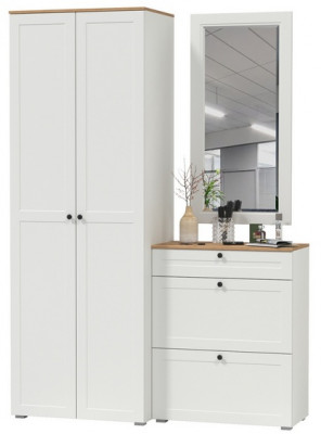 Остин Прихожая 16, белый шагрень/дуб крафт золотой