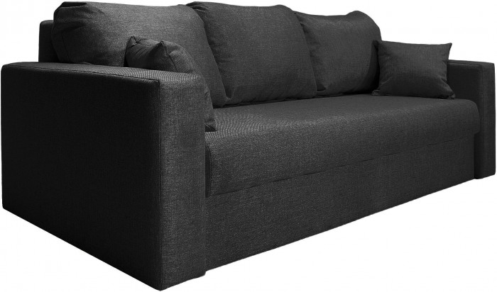Диван-кровать Ливерпуль, 160х195, раскладной, еврокнижка, велюр, черный