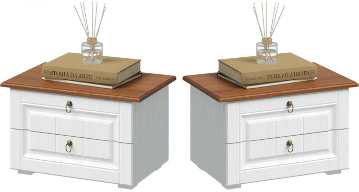 Валенсия Тумбы прикроватные (Белый матовый / Орех)