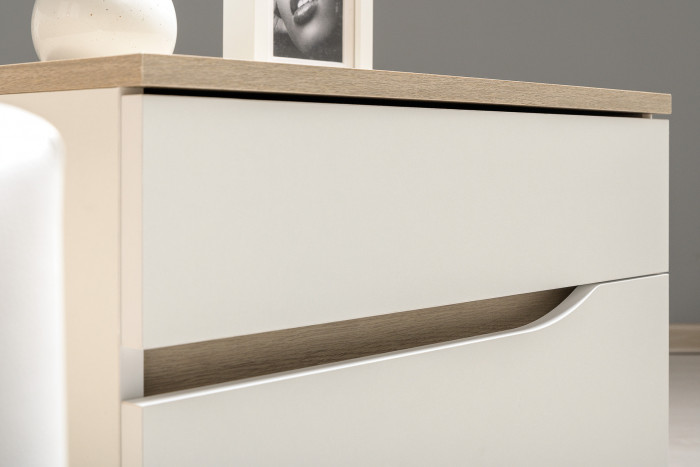 Муссон 16.03 Тумба прикроватная, белый/дуб эндгрейн элегантный