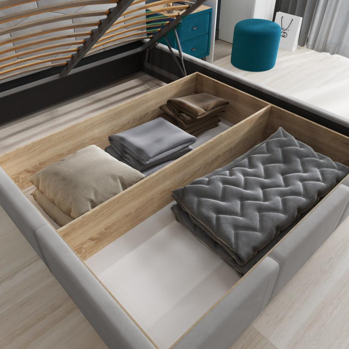 Манука Кровать интерьерная 180 серый, ПМ