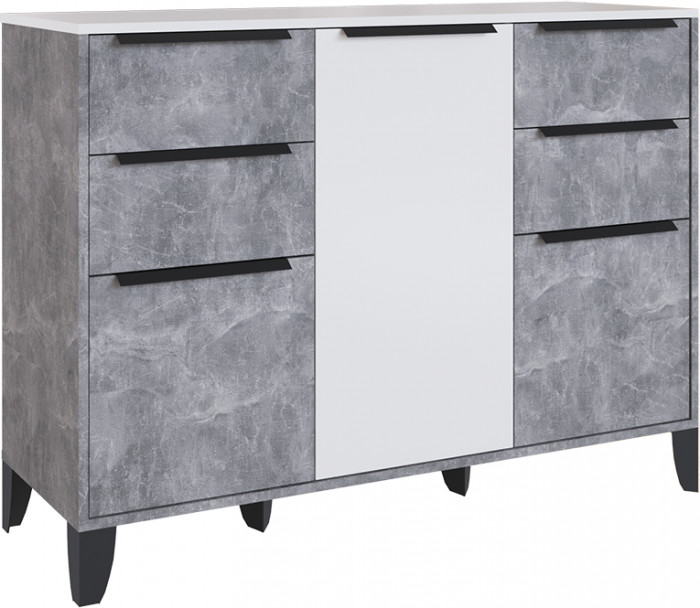 Малави Комод МК ателье светлое/белый глянец