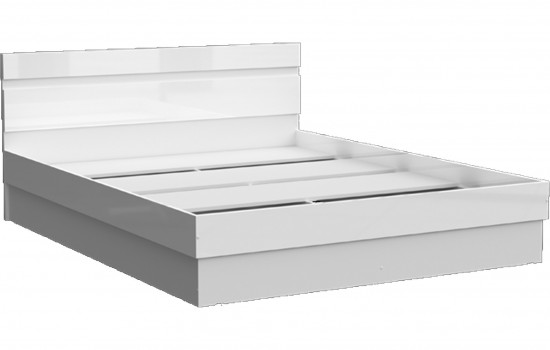 Челси Кровать 140 (Белый глянец, Белый)