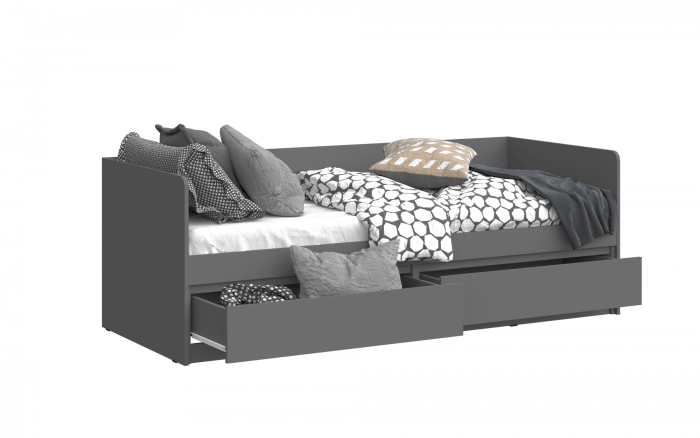 Челси Кровать 80 (Белый глянец, Дуб Сонома)