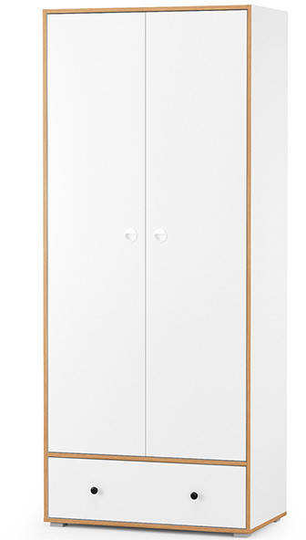 Вуди 13.138 Шкаф для одежды, белый премиум/дуб крафт золотой