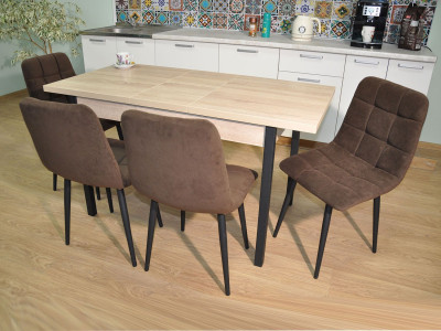 Обеденная группа Колорадо / Стул Х 4 шт. / Дуб Сонома/черный / бид 10