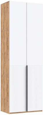 Шкаф 2-х створчатый Марвэл, Крафт золотой/Браш вайт