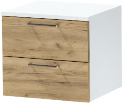 Тумба-6 прикроватная подвесная "Иннэс-7", Белый/Крафт золотой