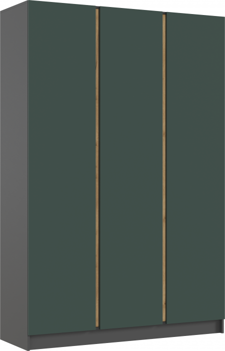Келвин Шкаф 3-х створчатый 1500, Графит/Изумрудный